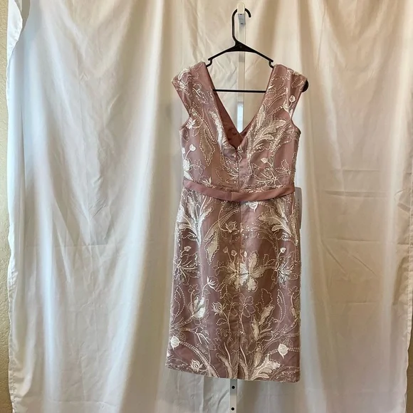 NWT Azazie "Zinnia" Bridesmaid Party Formal Embroidered Sequence Midi Dress Sz 6 - Picture 8 of 11